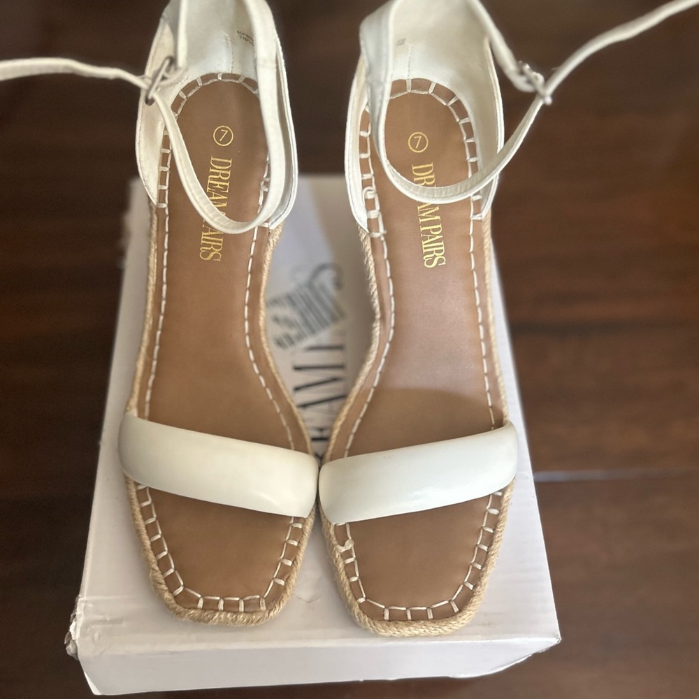 Dream Pairs Women's White Espadrille Sandals